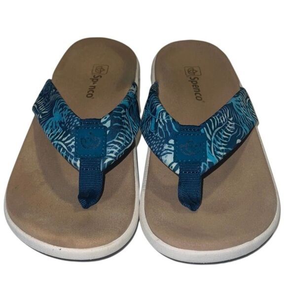 Spenco Victoria Tropical Blue Memory Foam Supportive Sandals Size 7 - Picture 3 of 9